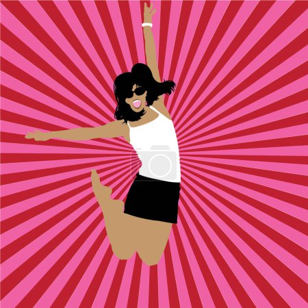 Illustration for Dancing girl. vector illustration - Royalty Free Image