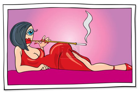 Ilustración de Mujer sexy en vestido rojo - Imagen libre de derechos