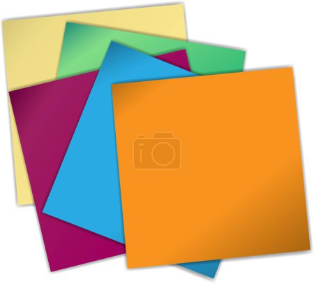 Illustration for Vector illustration of different note papers - Royalty Free Image