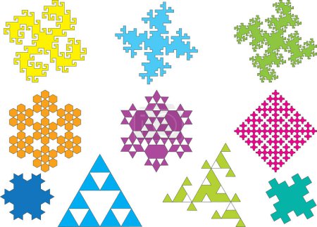 Illustration for Set of four colorful christmas snowflakes - Royalty Free Image