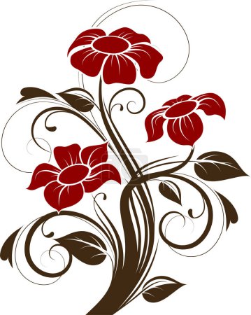Ilustración de Flores rojas vector ilustración - Imagen libre de derechos