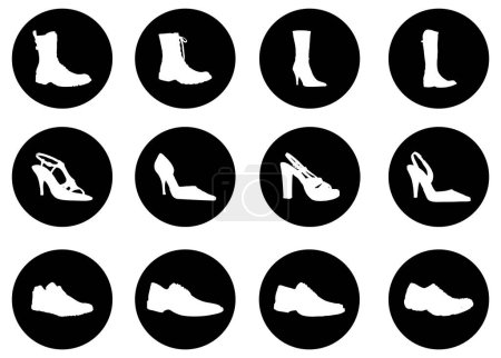Téléchargez les illustrations : Ensemble vectoriel de chaussures - en licence libre de droit