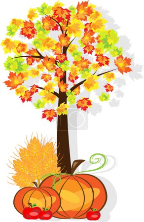 Illustration for Thanksgiving card template, vector illustration - Royalty Free Image