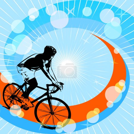 Illustration for Vector illustration of a  man on bicycle - Royalty Free Image