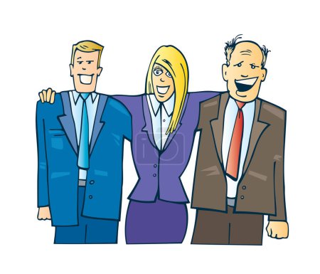 Téléchargez les illustrations : Vecteur de gens d'affaires souriants - en licence libre de droit