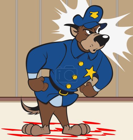 Téléchargez les illustrations : Policier chien personnage web illustration - en licence libre de droit