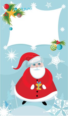 Illustration for Santa claus with a gift - Royalty Free Image