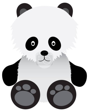 Ilustración de Lindo panda con cara y sonrisa, ilustración vectorial - Imagen libre de derechos