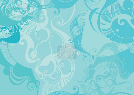 Illustration for Seamless background with abstract hand drawn waves - Royalty Free Image