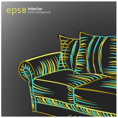 Illustration for Modern interior design. sofa - Royalty Free Image