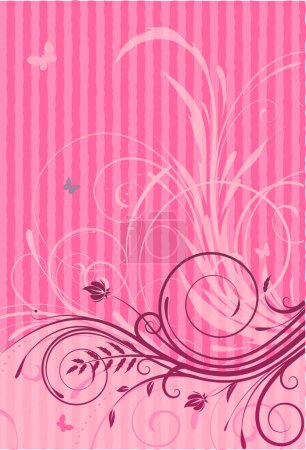 Illustration for Abstract floral background with butterfly - Royalty Free Image