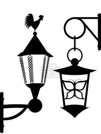 Illustration for Set of vintage lanterns - Royalty Free Image