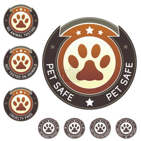 Illustration for Vector icons set, animals saving seals - Royalty Free Image