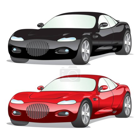 Illustration for Modern cars, vector illustration. - Royalty Free Image