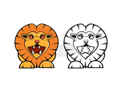 Illustration for Lion logo vector illustration. lion logo design template. lion head logo design concept. - Royalty Free Image