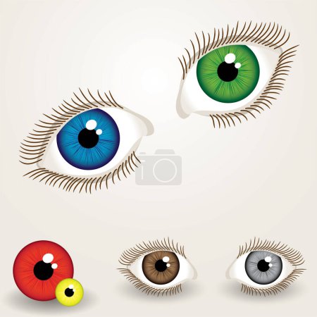 Illustration for Set of different color eyes - Royalty Free Image