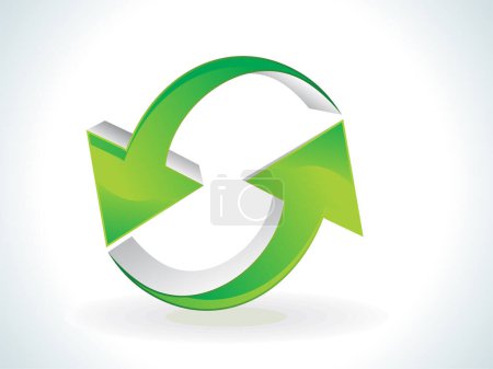 Illustration for Green recycle symbol icon isolated on white background. circular arrow sign. go recyclable green icon. abstract circle button. vector illustration. - Royalty Free Image
