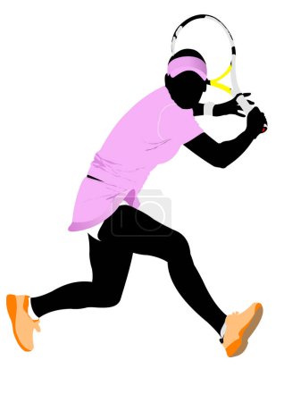 Illustration for Male runner with helmet and mask running - Royalty Free Image