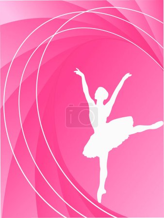 Ilustración de Silueta de bailarina clásica sobre un fondo colorido - Imagen libre de derechos