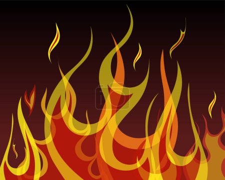 Téléchargez les illustrations : Illustration vectorielle de flamme de feu - en licence libre de droit
