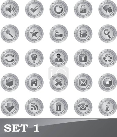 Ilustración de Conjunto de botones redondos - Imagen libre de derechos