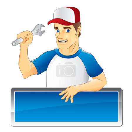 Illustration for Plumber with a tool - Royalty Free Image
