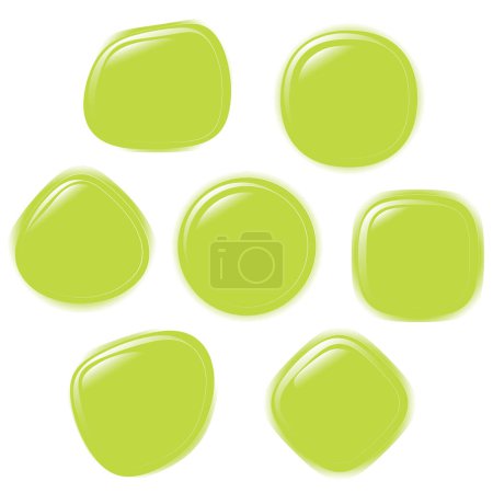 Illustration for Green labels  isolated on white - Royalty Free Image