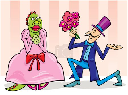 Ilustración de Ilustración de dibujos animados de una pareja enamorada - Imagen libre de derechos