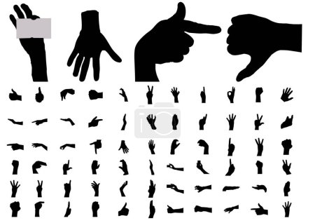 Ilustración de Ilustración vectorial de diferentes gestos. conjunto. - Imagen libre de derechos