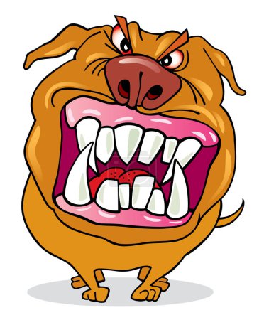 Ilustración de Perro enojado con una cara enojada. - Imagen libre de derechos