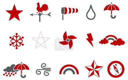 Ilustración de Conjunto de iconos meteorológicos, estilo simple - Imagen libre de derechos