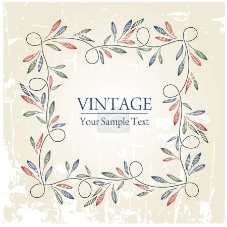 Ilustración de Fondo vintage con adorno floral - Imagen libre de derechos