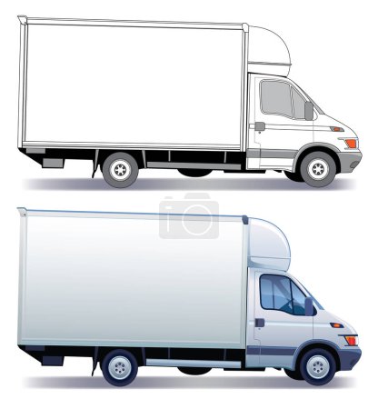 Illustration for Set of white cargo trucks - Royalty Free Image