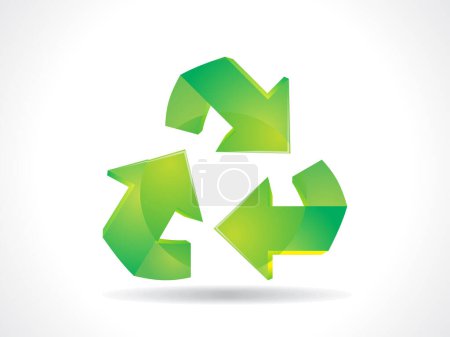 Ilustración de Signo de reciclaje verde sobre fondo blanco - Imagen libre de derechos
