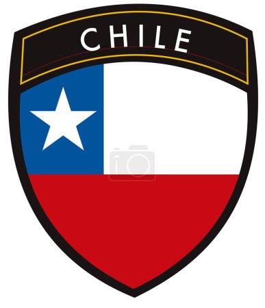 Illustration for Chile  flag  shield illustration - Royalty Free Image