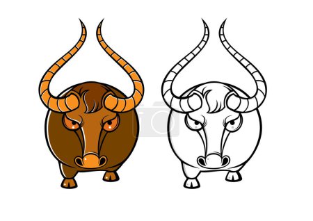 Téléchargez les illustrations : Conception d'icône de vecteur de taureau, vecteur - en licence libre de droit