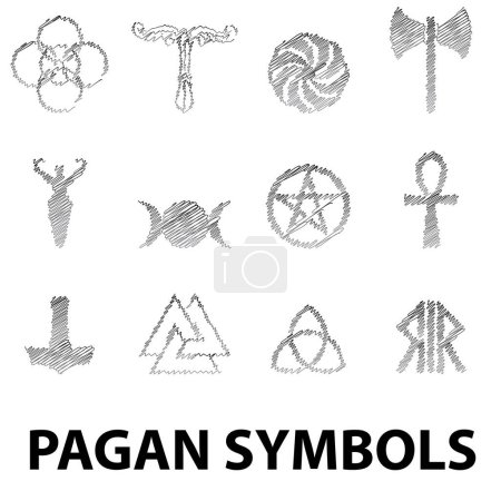 Illustration for Pagan symbols   vector illustration - Royalty Free Image