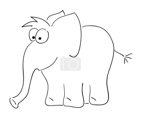 Téléchargez les illustrations : Illustration vectorielle d'éléphant mignon - en licence libre de droit
