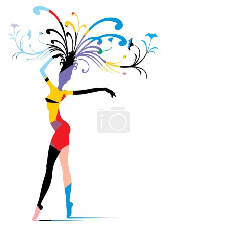 Illustration for Woman dancer   vector illustration - Royalty Free Image
