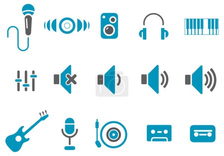 Illustration for Music icons    vector illustration - Royalty Free Image
