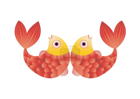 Ilustración de Icono de dibujos animados de peces. vida animal naturaleza y fauna tema. diseño aislado. ilustración vectorial - Imagen libre de derechos