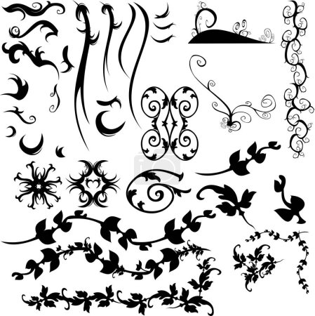 Ilustración de Elementos de diseño floral para el diseño - Imagen libre de derechos