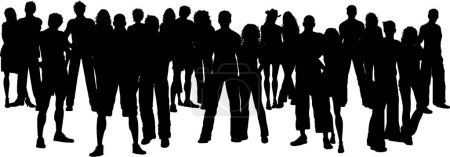 Illustration for Vector silhouette of group of people. - Royalty Free Image