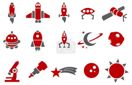 Ilustración de Iconos de espacio Establecer ilustración vectorial - Imagen libre de derechos