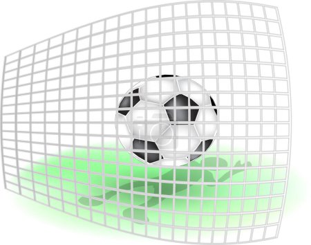 Téléchargez les illustrations : Ballon de football sur fond blanc - en licence libre de droit