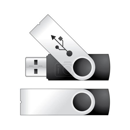 Téléchargez les illustrations : Jeu d'icône USB. illustration vectorielle. - en licence libre de droit