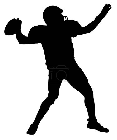 Illustration for American football player silhouette - Royalty Free Image