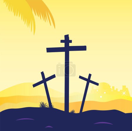 Illustration for Christianity crosses vector illustration - Royalty Free Image