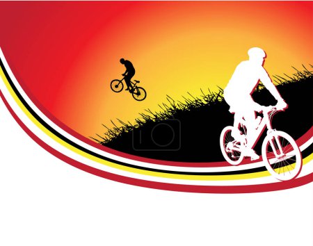 Téléchargez les illustrations : Bmx cycliste vecteur fond - en licence libre de droit