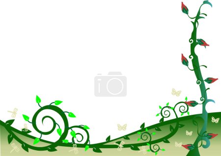 Illustration for Abstract background with plants, vector illustration - Royalty Free Image